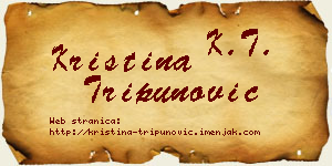 Kristina Tripunović vizit kartica